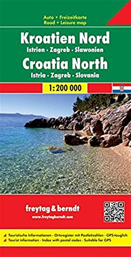Kroatien Nord 1 : 200 000. Autokarte : Kroatien Nord, Istrien - Zagreb - Slawonien