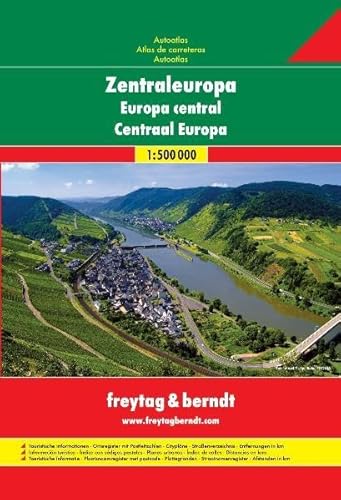 Freytag Berndt Autoatlanten, Zentraleuropa Autoatlas, Hartkartoneinband (A, AL, B, BIH, CH, CZ, D, F-Ost, H, HR, I, KOS, L, MK, ME, NL, PL, SK, SLO, SRB) - Maßstab 1:500 000 - Freytag-Berndt und Artaria KG