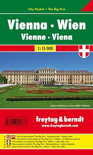 Imagen de archivo de Freytag Berndt Stadtplne, Wien, City Pocket + The Big Five, wasserfest - Mastab 1:10 000: Touristische Informationen - Straenverzeichnis - Cityplan a la venta por medimops