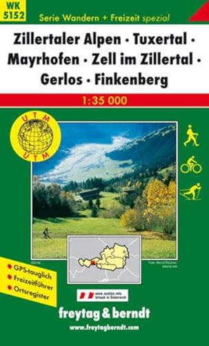 9783707910865: Zillertal alps Tuxertal: GPS-tauglich / Freizeitfhrer / Ortsregister (Wander Karte)