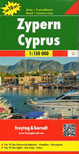 Stock image for Cyprus Road and Leisure Map with Top 10 Tips (English, Spanish, French, Italian and German Edition) for sale by Kennys Bookshop and Art Galleries Ltd.