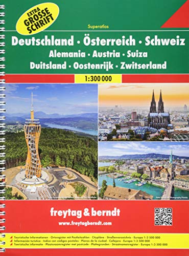 Beispielbild fr Freytag Berndt Autoatlanten, Deutschland - sterreich - Schweiz, Extra groe Schrift, Spiralbindung - Mastab 1:300.000 zum Verkauf von medimops