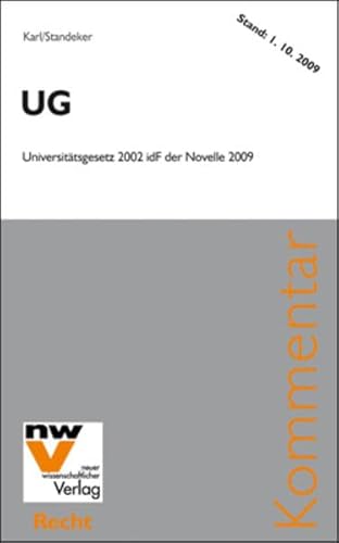 Stock image for UG: Universittsgesetz 2002 idF der Novelle 2009 for sale by medimops