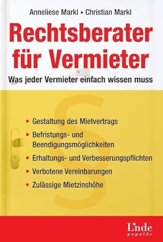 Beispielbild fr Rechtsberater fr Vermieter. Was jeder Vermieter einfach wissen muss (f. sterreich) zum Verkauf von medimops