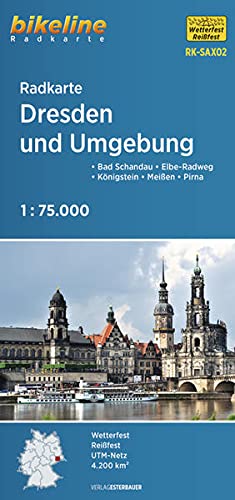Beispielbild fr Dresden & surroundings cycling map (2022): Bad Schandau - K nigstein - Mei en - Pirna - Elbe-Radweg, wetterfest/rei fest, GPS-tauglich mit UTM-Netz zum Verkauf von WorldofBooks