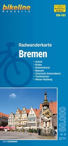 Stock image for Radwanderkarte Bremen RW-HB1: Achim ? Brake ? Delmenhorst ? Bassum ? Osterholz-Scharmbeck ? Teufelsmoor ? Weser-Radweg, 1:60.000, wetterfest/reifest, . mit UTM-Netz (bikeline Radwanderkarte) for sale by medimops