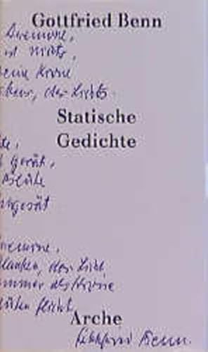 9783716022696: Statische Gedichte.