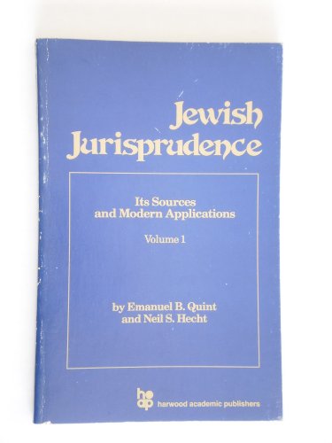 Beispielbild fr Jewish Jurisprudence (Vol 1) zum Verkauf von Reuseabook