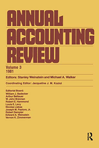 Stock image for Annual Accounting Review: Volume 3, 1981 for sale by Zubal-Books, Since 1961