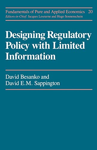 Imagen de archivo de Designing Regulatory Policy With Limited Information a la venta por Revaluation Books
