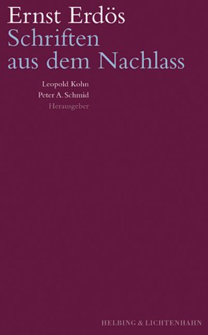 9783719022457: Ernst Erds – Schriften aus dem Nachlass