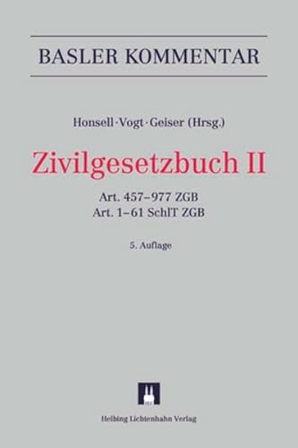 9783719031701: Basler Kommentar Zivilgesetzbuch II