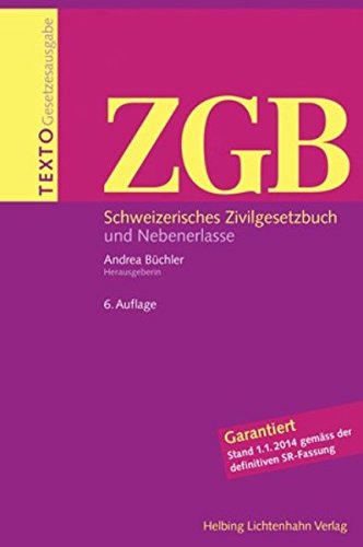 9783719034641: Texto ZGB: Schweizerisches Zivilgesetzbuch und Nebenerlasse