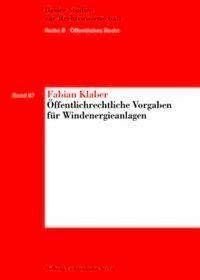 9783719034948: Klaber, F: ffentlichrechtliche Vorgaben/Windenergieanlagen