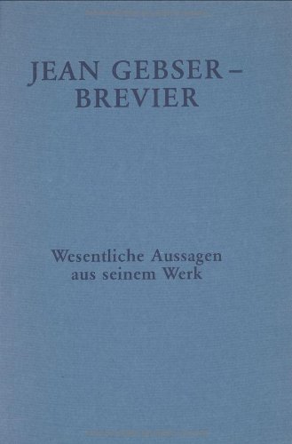 Jean Gebser-Brevier (9783721400342) by Jean Gebser