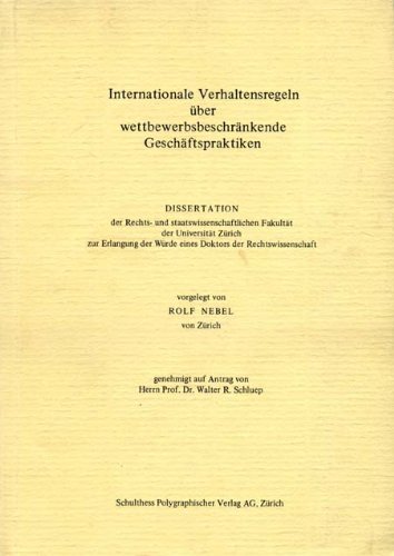 Stock image for Internationale Verhaltensregeln ber wettbewerbsbeschrnkende Geschftspraktiken for sale by Antiquariat Bookfarm