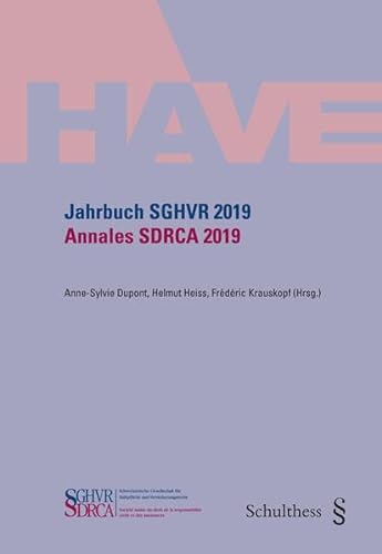 Beispielbild fr Jahrbuch SGHVR 2019 / Annales SDRCA 2019 zum Verkauf von Buchpark