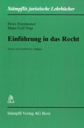 Beispielbild fr Einfhrung in das Recht: Band I Forstmoser, Peter and Vogt, Hans U zum Verkauf von online-buch-de