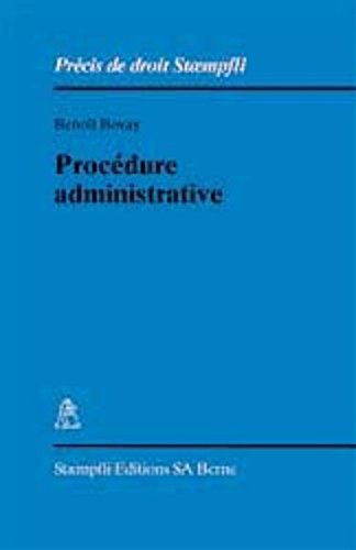 Beispielbild fr Procdure administrative Bovay, Benot zum Verkauf von online-buch-de