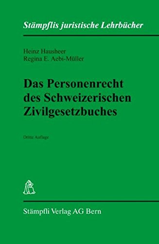 Stock image for Das Personenrecht des Schweizerischen Zivilgesetzbuches. 3. Aufl. for sale by Wissenschaftliches Antiquariat Kln Dr. Sebastian Peters UG
