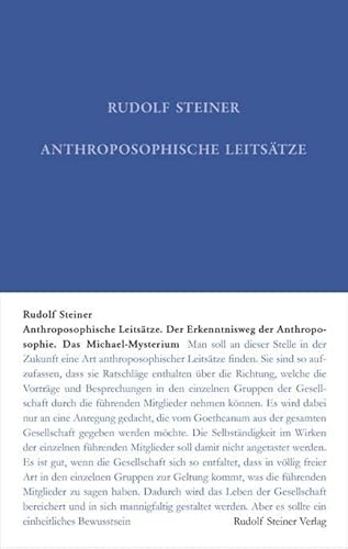 Beispielbild fr Anthroposophische Leitstze: Einfhrung in bersinnliche Welterkenntnis und Menschenbestimmung zum Verkauf von Revaluation Books