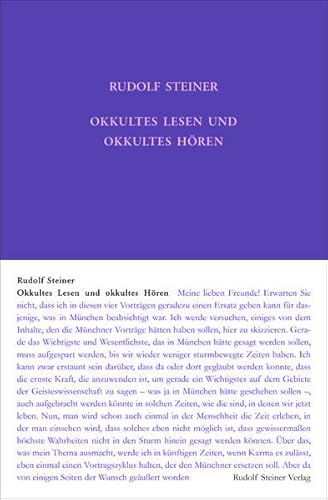 9783727415616: Okkultes Lesen und okkultes Hren: Elf Vortrge, Dornach und Basel 1914