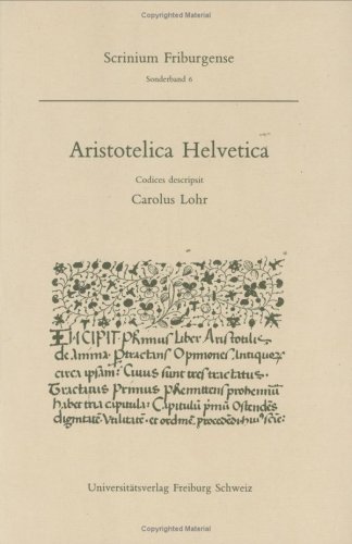 Beispielbild fr Aristotelica Helvetica. zum Verkauf von SKULIMA Wiss. Versandbuchhandlung