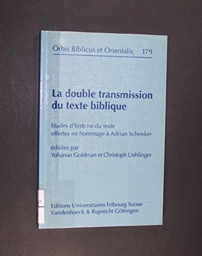 Imagen de archivo de double transmission du texte biblique a la venta por ISD LLC