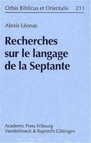 Imagen de archivo de Recherches sur le langage de la Septante a la venta por ISD LLC