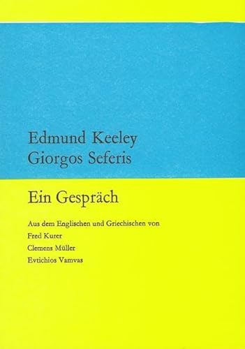 Ein Gespräch (waldgut lektur (le)) - Keeley, Edmund, Seferis, Giorgos