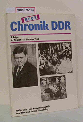 Beispielbild fr Neue Chronik DDR. 3. Folge, 24. November-22. Dezember 1989 zum Verkauf von Versandantiquariat Felix Mcke
