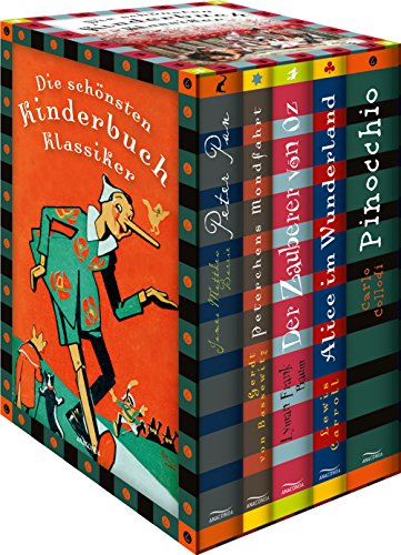 Stock image for Die schnsten Kinderbuchklassiker: Peter Pan - Peterchens Mondfahrt - Alice im Wunderland - Der Zauberer von OZ - Pinocchio (5 Bnde in Kassette) for sale by GF Books, Inc.