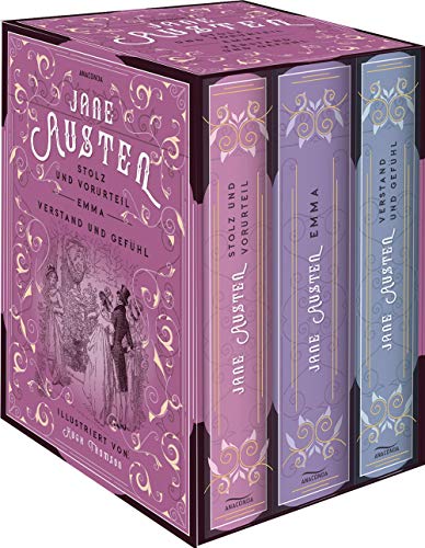 Beispielbild fr Jane Austen, Stolz und Vorurteil - Emma - Verstand und Gefhl (illustriert) (3 Bnde im Schuber) zum Verkauf von medimops