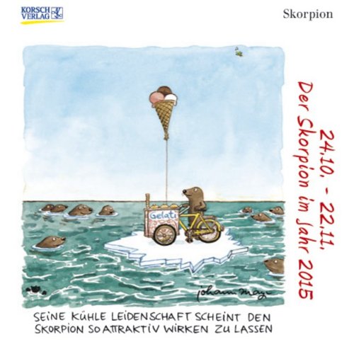 Skorpion Mini 2015: Sternzeichen-Cartoonkalender