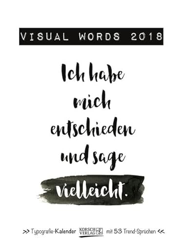 Visual Words 2018 - Wochenkalender