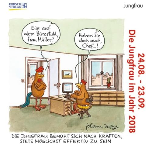 Jungfrau Minikalender 2018 : Sternzeichen-Cartoonkalender - Johann Mayr