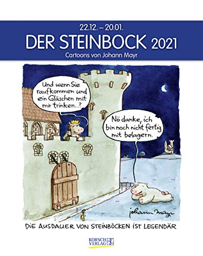 Stock image for Steinbock 2021: Sternzeichenkalender-Cartoonkalender als Wandkalender im Format 19 x 24 cm. for sale by medimops
