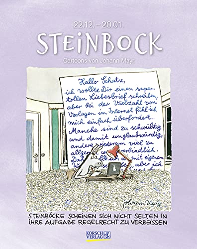 Stock image for Steinbock 2022: Sternzeichenkalender-Cartoonkalender als Wandkalender im Format 19 x 24 cm. for sale by medimops