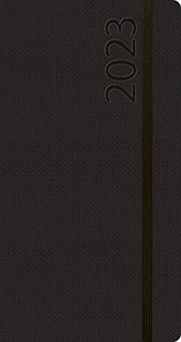 Stock image for Agenda Struktur schwarz M 2023: Terminplaner oder Terminkalender als Ringbuch mit Wochenkalender, Gummiband und Jahresplaner 2023/2024; 9,5 x 17cm for sale by medimops
