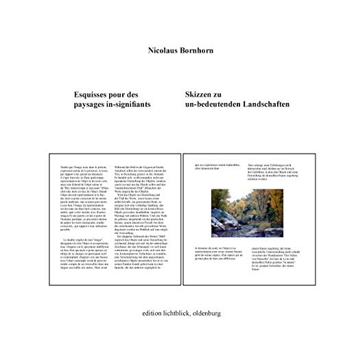 Stock image for Skizzen zu un-bedeutenden Landschaften: Esquisses pour des paysages in-signifiants for sale by medimops