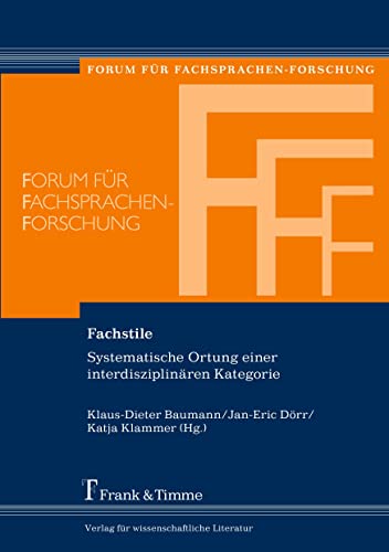 9783732901050: Fachstile: Systematische Ortung einer interdisziplinren Kategorie (German Edition)