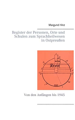 9783735724618: Register der Personen, Orte und Schulen zum Sprachheilwesen in Ostpreuen: Von den Anfngen bis 1945