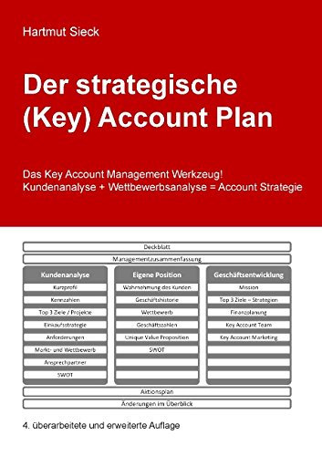 Stock image for Der strategische (Key) Account Plan: Das Key Account Management Werkzeug! Kundenanalyse + Wettbewerbsanalyse = Account Strategie for sale by medimops