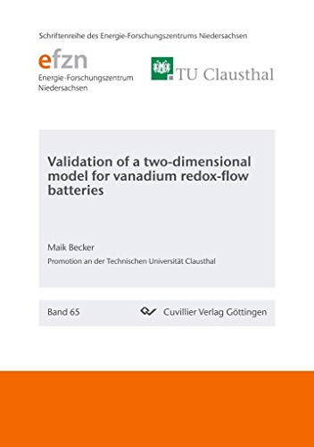 9783736972100: Validation of a two-dimensional model for vanadium redox-flow batteries