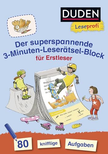 Beispielbild fr Duden Leseprofi - Der superspannende 3-Minuten-Leserätsel-Block für Erstleser: 80 knifflige Aufgaben zum Verkauf von WorldofBooks