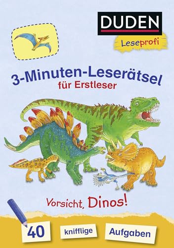 Beispielbild fr Duden Leseprofi ? 3-Minuten-Lesertsel fr Erstleser: Vorsicht, Dinos!: 40 knifflige Aufgaben ? zuhause lernen (Rtselblock Lesen lernen 1. Klasse, Band 19) zum Verkauf von medimops