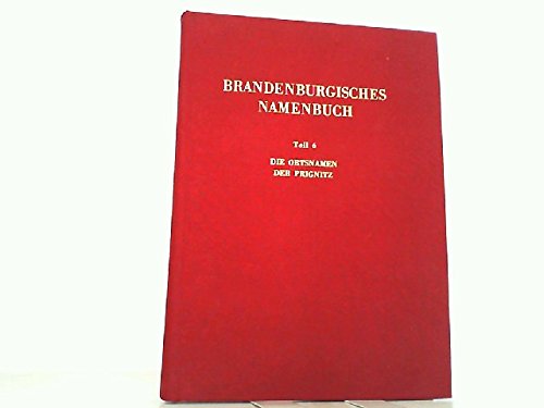 9783740001230: Die Ortsnamen der Prignitz (Brandenburgisches Namenbuch)