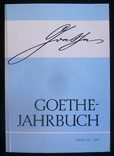 9783740009595: Goethe-Jahrbuch, Band 111, 1994
