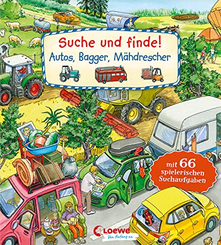 Stock image for Suche und finde! - Autos, Bagger, Mhdrescher: mit 66 spielerischen Suchaufgaben - Kindgerechte Suchaufgaben und Wimmelbilder fr die Frderung der Konzentrationsfhigkeit - Ab 2 Jahren for sale by Revaluation Books