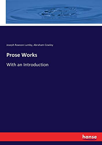 9783744685733: Prose Works: With an Introduction